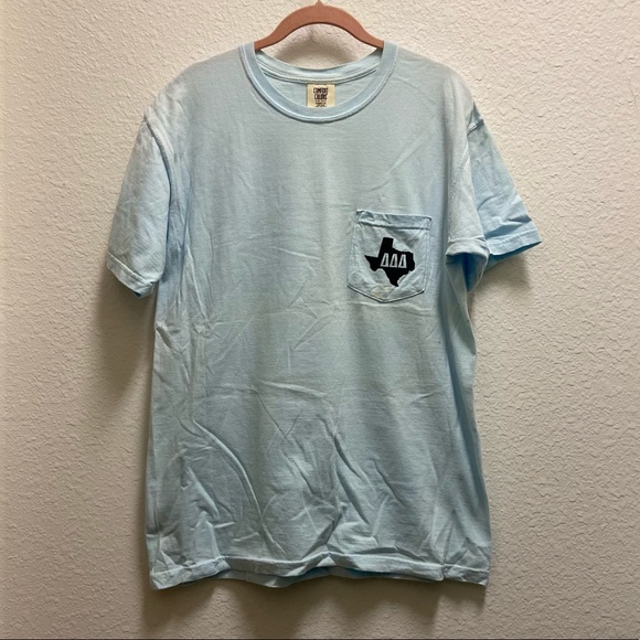 Blue Comfort Colors Texas + Tri Delta T Shirt - Picture 2 of 3